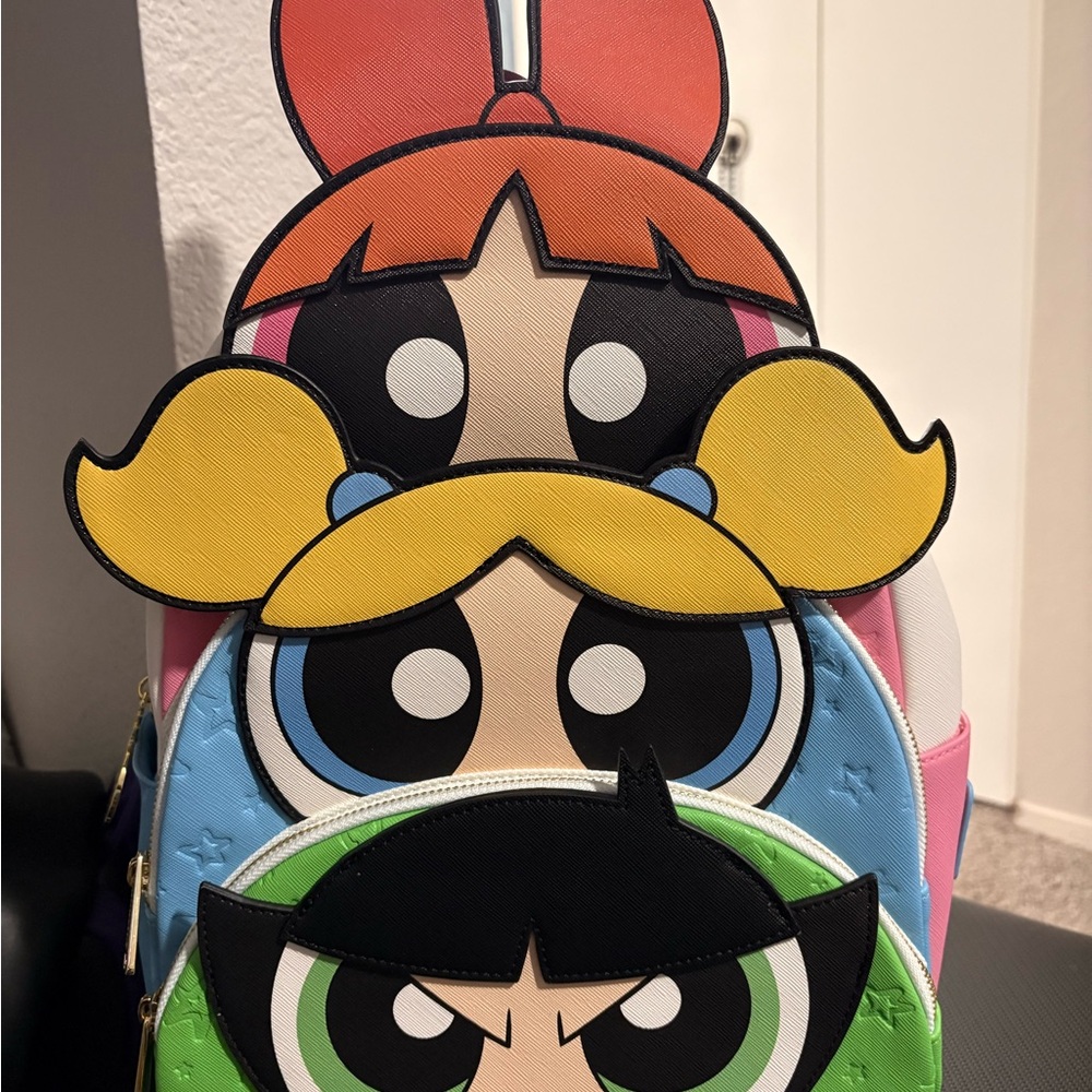 Loungefly Pink and Green Powerpuff Girls Backpack